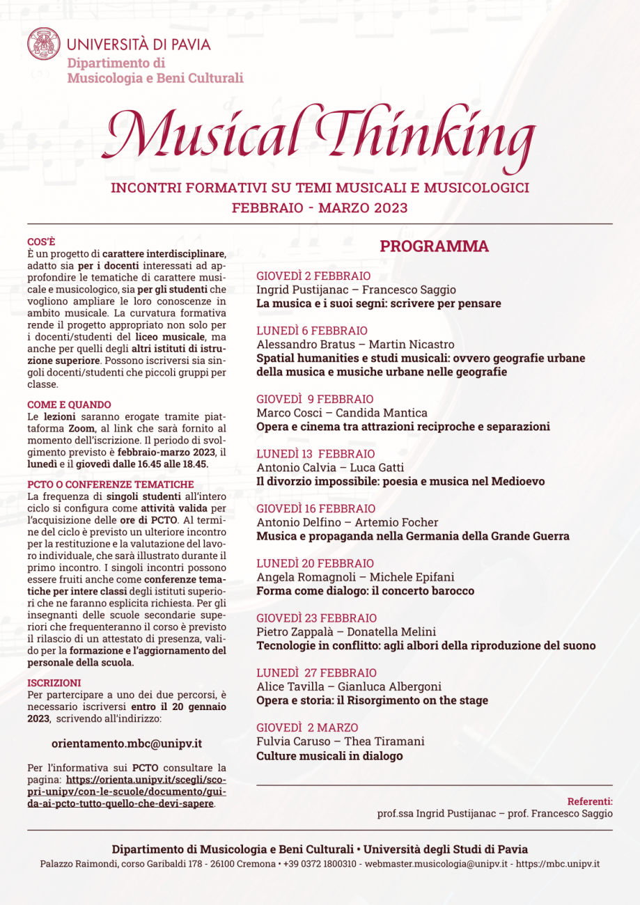Locandina Musical Thinking 2023