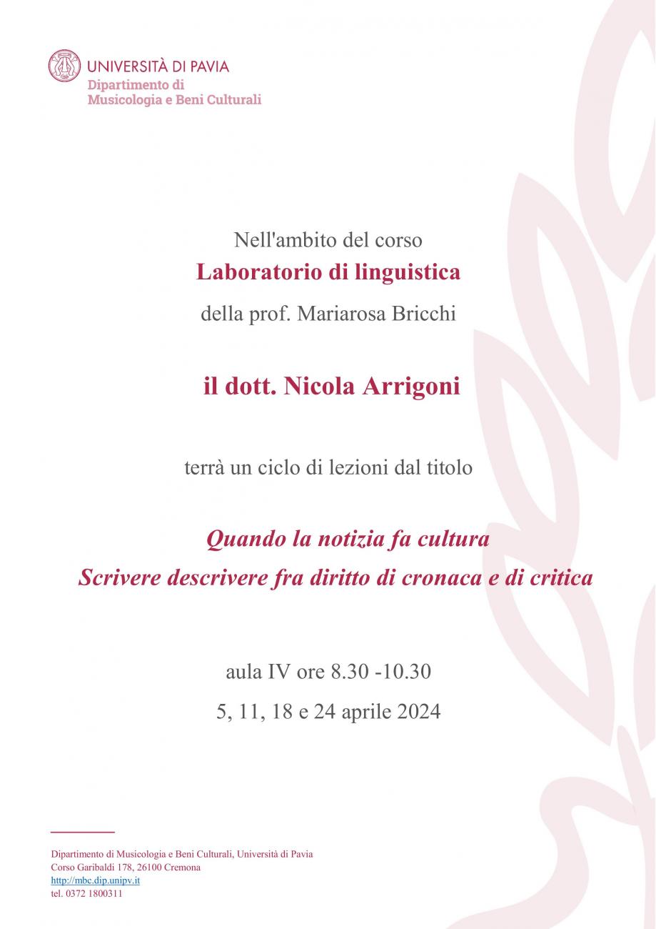 Quando la notizia fa cultura  Scrivere descrivere fra diritto di cronaca e di critica