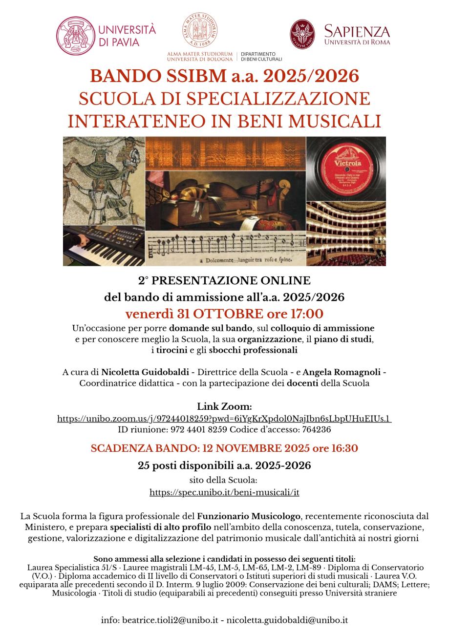 Seconda presentazione Bando SSIBM