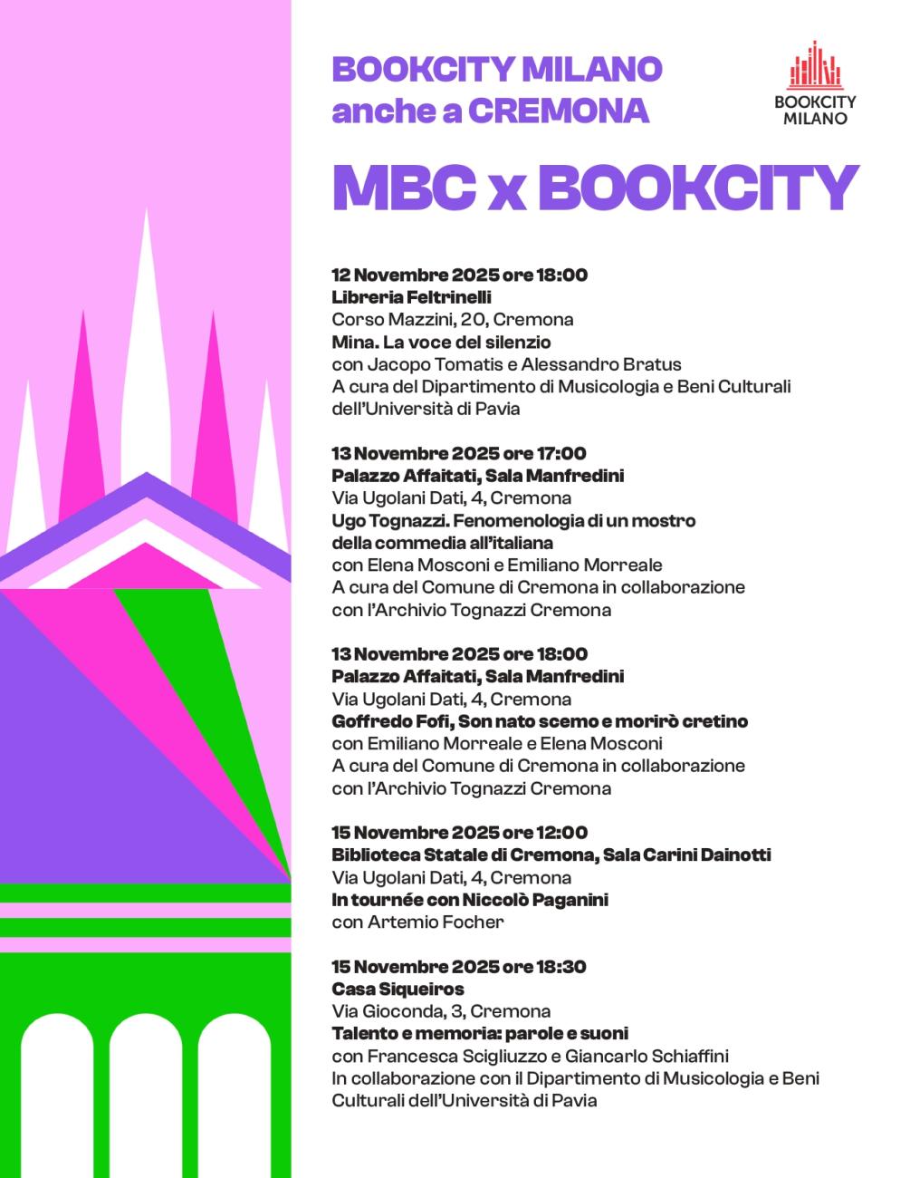 Locandina BOOKCITY MILANO CREMONA